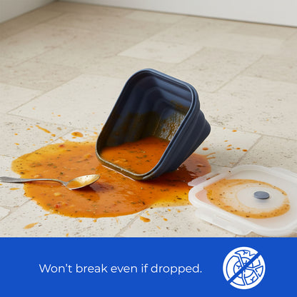 Collapsible Silicone Food Storage Containers – 4-Piece Set with Airtight Lids