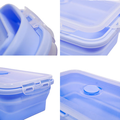 Collapsible Silicone Food Storage Containers – 4-Piece Set with Airtight Lids